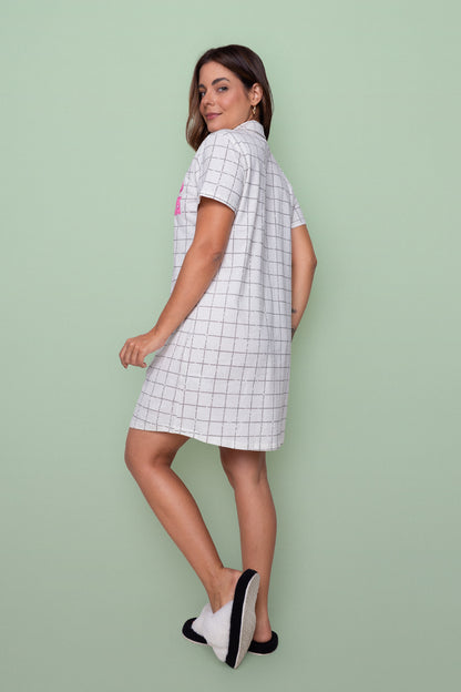 Women's Cotton Nightgown American Chess Off