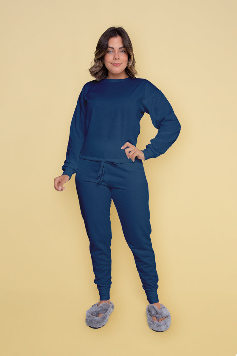 Women's HomeWear Set Long Navy Blue