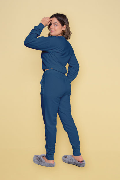 Women's HomeWear Set Long Navy Blue